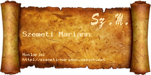 Szemeti Mariann névjegykártya